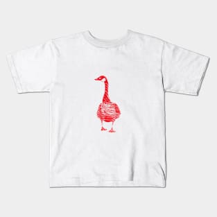 Red goosey goose Kids T-Shirt